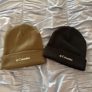 Columbia Olive and Black Beanie Duo